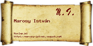 Marosy István névjegykártya